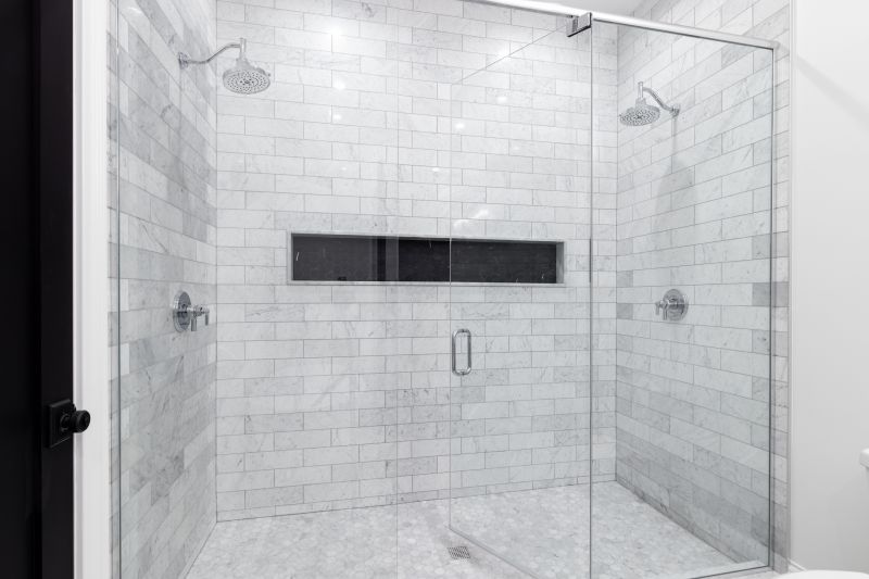 Walk-in Shower with Textured Wall Tiles